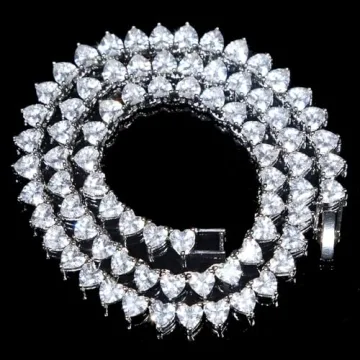 Fesciory Adjustable Silver Rhinestone Tennis Necklace