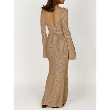 Womens Crochet Maxi Beach Cover Up Dress for Summer