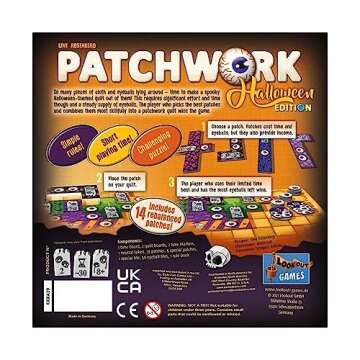 Patchwork Halloween Edition Board Game - A Spooky Two-Player Quilting Strategy Game! Interactive Puz...