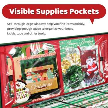 Fabspace Christmas Wrapping Paper Storage Organizer