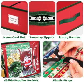 Fabspace Christmas Wrapping Paper Storage Organizer