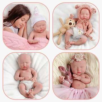 BABESIDE Lifelike Reborn Baby Dolls Silicone Full Body - Girl 12 Inch - Soft Body Flexible Limbs Rea...