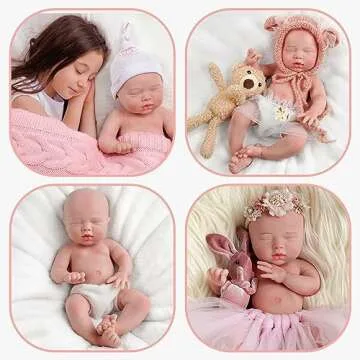 BABESIDE Lifelike Reborn Baby Dolls Silicone Full Body - Girl 12 Inch - Soft Body Flexible Limbs Rea...