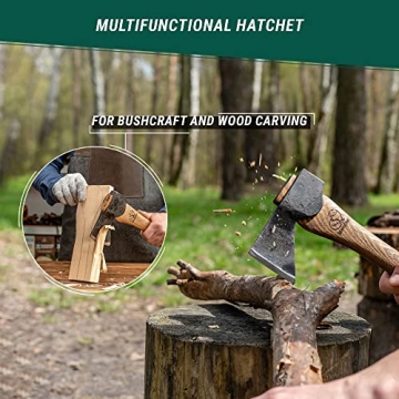 BeaverCraft Hand-Forged Hatchet Axe for Camping and Carving