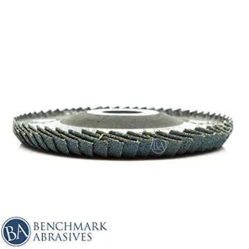 Benchmark Abrasives 4.5 inch Zirconia Curved Fillet Weld Flap Discs, Grinding Wheel for Cleaning Welds, Finishing Deburring of Irregular Surfaces (5 Pack) - 80 Grit