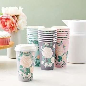 Stylish BLUE PANDA Disposable Coffee Cups for Parties