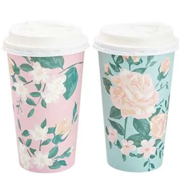 Stylish BLUE PANDA Disposable Coffee Cups for Parties