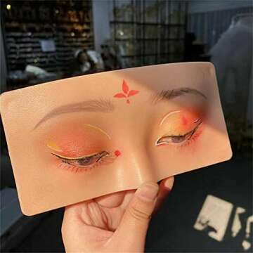 Fglorma The Perfect Aid to Practicing Makeup, Silicone Mannequin Face For Makeup, Face Eyes Makeup Mannequin Silicone False Cosmetologist for Makeup Practice Training
