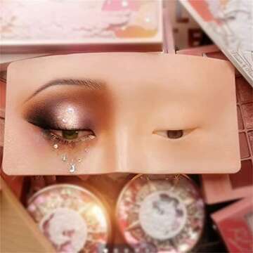 Fglorma The Perfect Aid to Practicing Makeup, Silicone Mannequin Face For Makeup, Face Eyes Makeup Mannequin Silicone False Cosmetologist for Makeup Practice Training