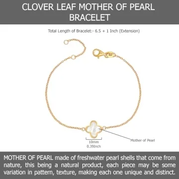LeCalla Sterling Silver Clover Bracelet 14K Gold-Plated
