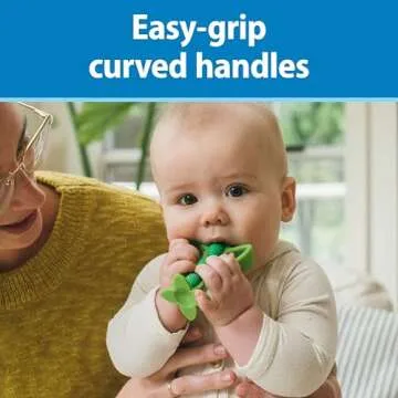 Dr. Brown's Peapod Teether + Training Toothbrush, Help Soothe Baby's Sore Gums, Soft 100% Silicone, BPA Free, 3m+