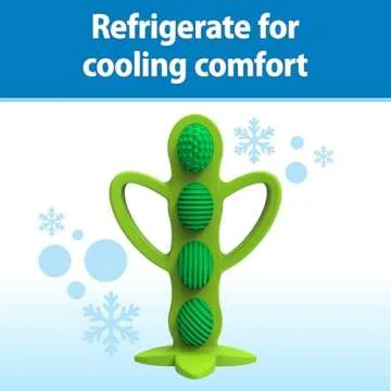 Dr. Brown's Peapod Teether + Training Toothbrush, Help Soothe Baby's Sore Gums, Soft 100% Silicone, BPA Free, 3m+