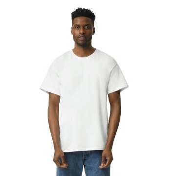 Gildan Adult Ultra Cotton T-Shirt, Style G2000, Multipack, White (2-Pack), Medium