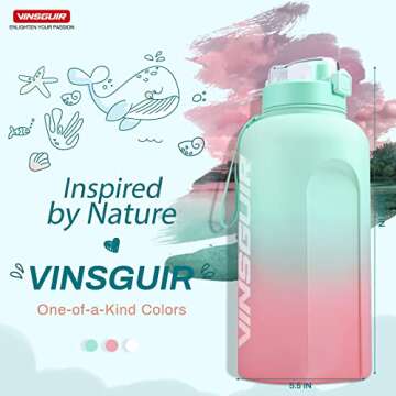 VINSGUIR 1 Gallon Water Bottle with Motivational Markers