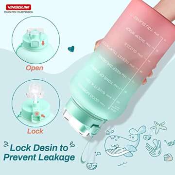 VINSGUIR 1 Gallon Water Bottle with Motivational Markers