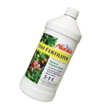 Alaska Fish Emulsion All-Purpose Plant Fertilizer with Mild Formula for Indoor and Outdoor Plants and OMRI Certification (1 Qt)