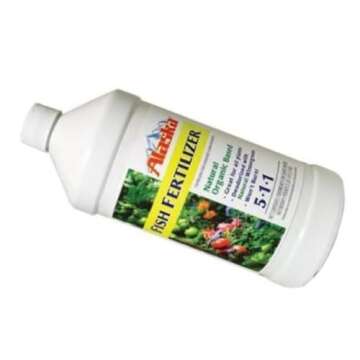 Alaska Fish Emulsion All-Purpose Plant Fertilizer with Mild Formula for Indoor and Outdoor Plants and OMRI Certification (1 Qt)