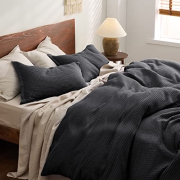 Soft Cotton Duvet Cover Set - Queen Size Charcoal