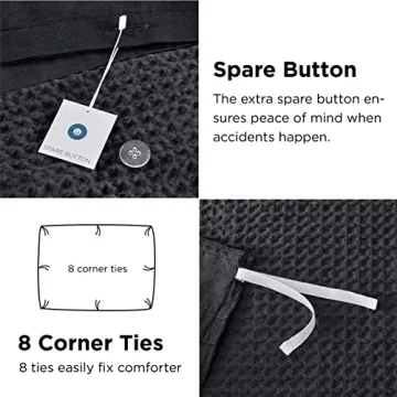 Soft Cotton Duvet Cover Set - Queen Size Charcoal