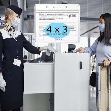 BlissB Vaccine Card Holder, Vaccination Protector, Waterproof Covid 4X3 inches Plastic Clear Vinyl Sleeves for Holder and Protector with Resealable Zip Type (Pack of 5), C-h-05