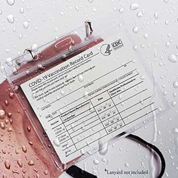 BlissB Vaccine Card Holder, Vaccination Protector, Waterproof Covid 4X3 inches Plastic Clear Vinyl Sleeves for Holder and Protector with Resealable Zip Type (Pack of 5), C-h-05