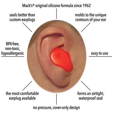 Mack's Soft Moldable Silicone Putty Ear Plugs - Kids Size, 6 Pair - Comfortable Small Earplugs for S...