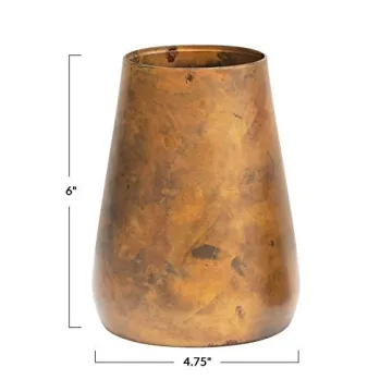 Creative Co-Op Antique Brass Pillar Holder for Home Decor