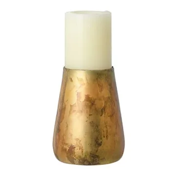Creative Co-Op Antique Brass Pillar Holder for Home Decor
