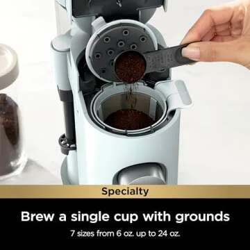 Ninja Pods & Grounds Specialty Single-Serve Coffee Maker with Milk Frother, Glacier Blue