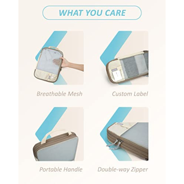 BAGSMART Compression Packing Cubes Travel Organizer Set