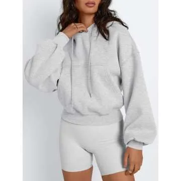 Trendy Queen Womens Cropped Hoodies Fall Fashion 2025 Casual Long Sleeve Sweatshirts Y2k Outfits Win...