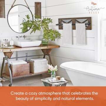 Farmhouse Rustic Towel Rack Holder for Kitchen & Bathroom