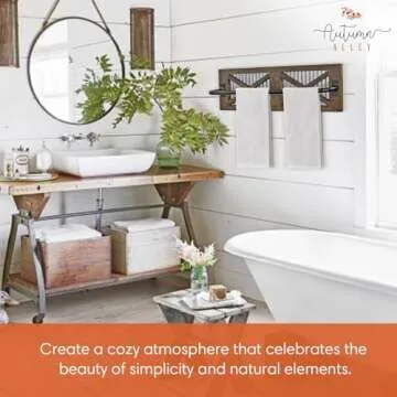 Farmhouse Rustic Towel Rack Holder for Kitchen & Bathroom