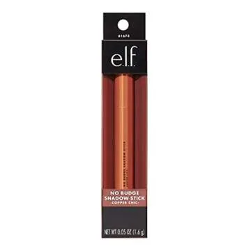 e.l.f. No Budge Shadow Stick, Longwear, Smudge-Proof Metallic Eyeshadow, Copper Chic, 0.05 Oz