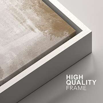 SIGNFORD Framed Canvas Print Wall Art Set Pastel Grunge Paint Stroke Collage Abstract Shapes Illustration Modern Art Decorative Nordic Minimal Zen for Living Room, Bedroom, Office - 24"x36"x3 White