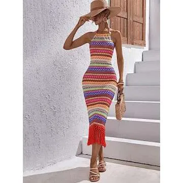 Stylish Floerns Coral Orange Bodycon Dress for Women