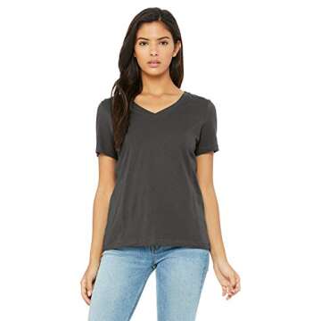 Bella Canvas Ladies' Relaxed Jersey V-Neck T-Shirt