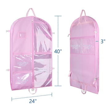 Zilink 40" Dance Garment Bags with Clear Pockets