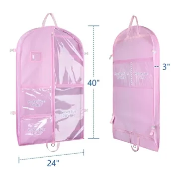 Zilink 40" Dance Garment Bags with Clear Pockets