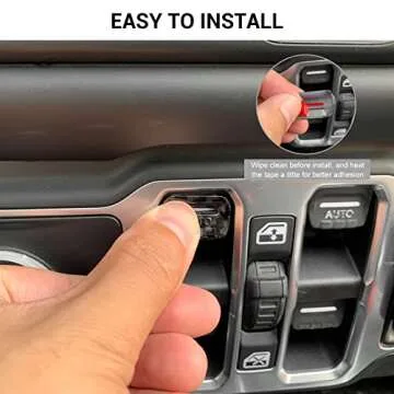 Jimen Compatible with Jeep Wrangler JL JLU 2018-2023 and Jeep Gladiator JT 2020-2023, 4PCS Center Console Window Button Switch Cover Interior Trim Accessories (Carbon Fiber)