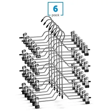 Zober 4-Tier Skirt Hangers Non-Slip Space Saving Clips