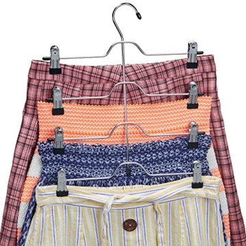 Zober 4-Tier Skirt Hangers Non-Slip Space Saving Clips