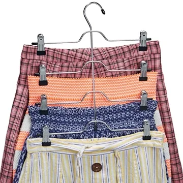 Zober 4-Tier Skirt Hangers Non-Slip Space Saving Clips