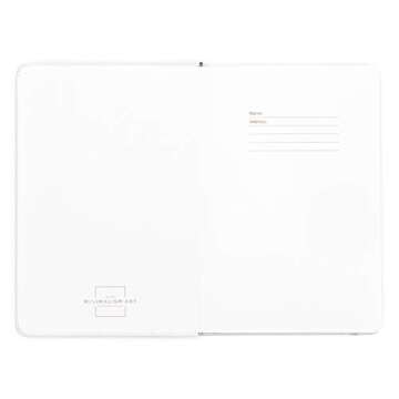 Minimalism Art, Premium Hard Cover Notebook Journal, Large Size, Composition B5 7.6"x10", 186 Numbered Pages, Gusseted Pocket, Ribbon Bookmark, Extra Thick Ink-Proof Paper 120gsm (Dotted, White)