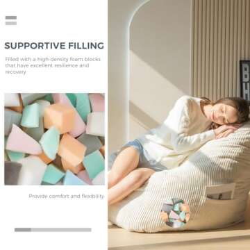 MAXYOYO Bean Bag Chair - Comfy Sofa with Pocket & Handle