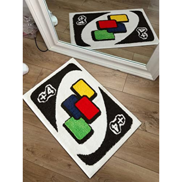 Funky UNO Card Rug Soft Washable Non-Slip 2x3 Fluffy