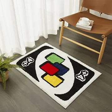Funky UNO Card Rug Soft Washable Non-Slip 2x3 Fluffy