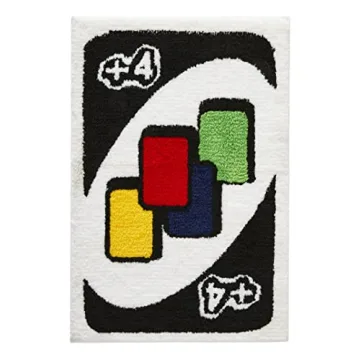 Funky UNO Card Rug Soft Washable Non-Slip 2x3 Fluffy