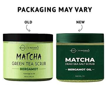O Naturals Matcha & Bergamot Body Scrub, Natural Body Exfoliator, Cellulite Remover Body Scrub & Booty Scrub, Body scrubs for women exfoliation, Moistrizing Body Polish, Pigmentation scrubs 8.45oz