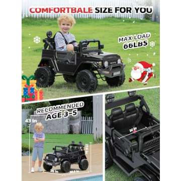 ELEMARA 12V Toyota FJ40 Kids Ride On Car with Remote